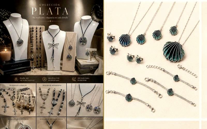 Colección Plata: colgantes, rosarios y vieiras de plata de ley 925