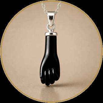 Figa de azabache con engarce de plata